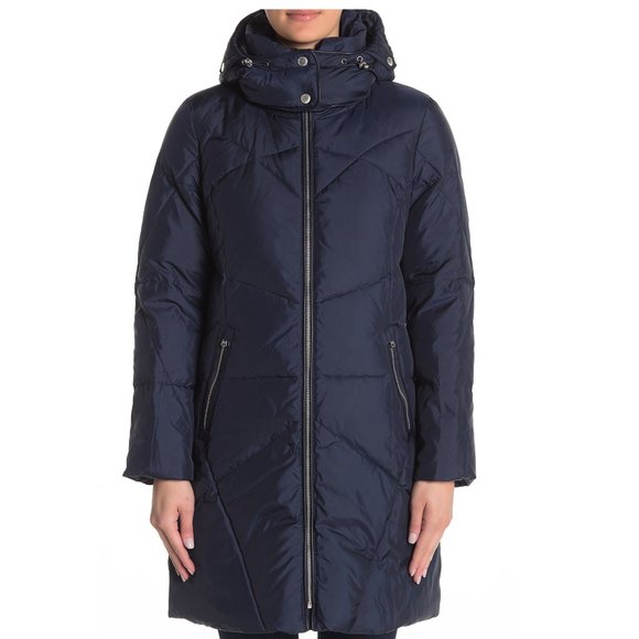 NWT Cole Haan Puffer Down Jacket- with Hood for Cold Weather - Picture 5 of 13